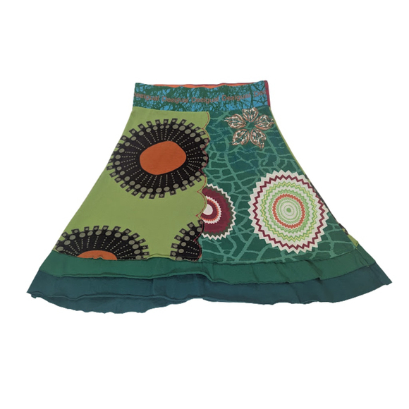 Desigual Boho Art Print Skirt XS Colorful Cotton A-Line Statement Cottagecore - Picture 7 of 14